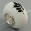 Hotfix Totem Silver Plating Core Lampwork Beads European, 7x14mm Hole:about 4.5mm, Sold by PC