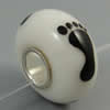 Hotfix Totem Silver Plating Core Lampwork Beads European, 7x14mm Hole:about 4.5mm, Sold by PC