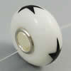 Hotfix Totem Silver Plating Core Lampwork Beads European, 7x14mm Hole:about 4.5mm, Sold by PC