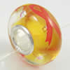 Hotfix Totem Silver Plating Core Lampwork Beads European, 7x14mm Hole:about 4.5mm, Sold by PC