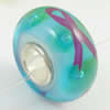 Hotfix Totem Silver Plating Core Lampwork Beads European, 7x14mm Hole:about 4.5mm, Sold by PC