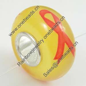 Hotfix Totem Silver Plating Core Lampwork Beads European, 7x14mm Hole:about 4.5mm, Sold by PC