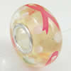 Hotfix Totem Silver Plating Core Lampwork Beads European, 7x14mm Hole:about 4.5mm, Sold by PC