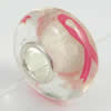 Hotfix Totem Silver Plating Core Lampwork Beads European, 7x14mm Hole:about 4.5mm, Sold by PC