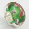 Hotfix Totem Silver Plating Core Lampwork Beads European, 7x14mm Hole:about 4.5mm, Sold by PC