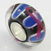 Hotfix Totem Silver Plating Core Lampwork Beads European, 7x14mm Hole:about 4.5mm, Sold by PC