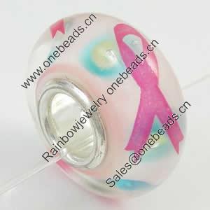 Hotfix Totem Silver Plating Core Lampwork Beads European, 7x14mm Hole:about 4.5mm, Sold by PC