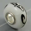 Hotfix Totem Silver Plating Core Lampwork Beads European, 7x14mm Hole:about 4.5mm, Sold by PC