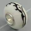 Hotfix Totem Silver Plating Core Lampwork Beads European, 7x14mm Hole:about 4.5mm, Sold by PC