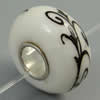 Hotfix Totem Silver Plating Core Lampwork Beads European, 7x14mm Hole:about 4.5mm, Sold by PC