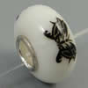 Hotfix Totem Silver Plating Core Lampwork Beads European, 7x14mm Hole:about 4.5mm, Sold by PC