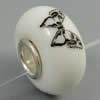 Hotfix Totem Silver Plating Core Lampwork Beads European, 7x14mm Hole:about 4.5mm, Sold by PC