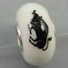 Hotfix Totem Silver Plating Core Lampwork Beads European, 7x14mm Hole:about 4.5mm, Sold by PC