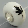 Hotfix Totem Silver Plating Core Lampwork Beads European, 7x14mm Hole:about 4.5mm, Sold by PC