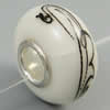 Hotfix Totem Silver Plating Core Lampwork Beads European, 7x14mm Hole:about 4.5mm, Sold by PC