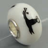 Hotfix Totem Silver Plating Core Lampwork Beads European, 7x14mm Hole:about 4.5mm, Sold by PC