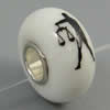 Hotfix Totem Silver Plating Core Lampwork Beads European, 7x14mm Hole:about 4.5mm, Sold by PC