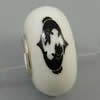 Hotfix Totem Silver Plating Core Lampwork Beads European, 7x14mm Hole:about 4.5mm, Sold by PC