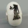 Hotfix Totem Silver Plating Core Lampwork Beads European, 7x14mm Hole:about 4.5mm, Sold by PC