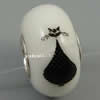 Hotfix Totem Silver Plating Core Lampwork Beads European, 7x14mm Hole:about 4.5mm, Sold by PC