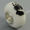 Hotfix Totem Silver Plating Core Lampwork Beads European, 7x14mm Hole:about 4.5mm, Sold by PC