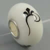 Hotfix Totem Silver Plating Core Lampwork Beads European, 7x14mm Hole:about 4.5mm, Sold by PC