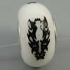 Hotfix Totem Silver Plating Core Lampwork Beads European, 7x14mm Hole:about 4.5mm, Sold by PC