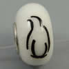 Hotfix Totem Silver Plating Core Lampwork Beads European, 7x14mm Hole:about 4.5mm, Sold by PC