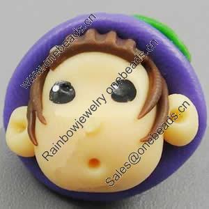 Fimo(Polymer Clay) Beads, 20x19x19mm, Hole:Approx 2mm, Sold by PC