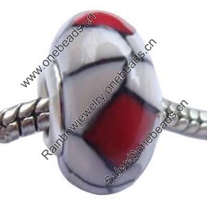 European Polymer Clay Beads, with 925 sterling silver core, Rondelle, 9x16mm, Sold by PC