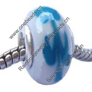 European Polymer Clay Beads, with 925 sterling silver core, Rondelle, 9x16mm, Sold by PC