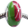 European Polymer Clay Beads, with 925 sterling silver core, Rondelle, 9x16mm, Sold by PC