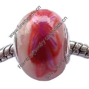 European Polymer Clay Beads, with 925 sterling silver core, Rondelle, 12x15mm, Sold by PC