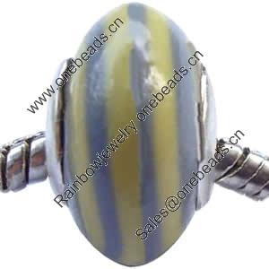 European Polymer Clay Beads, with brass core, Rondelle, 9x15mm, Sold by PC