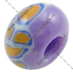 European Polymer Clay Beads, Rondelle, 10x6.5mm, Hole:Approx 4mm, Sold by PC