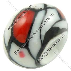 European Polymer Clay Beads, Rondelle, 10x6.5mm, Hole:Approx 4mm, Sold by PC