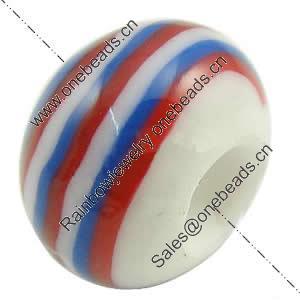 European Polymer Clay Beads, Rondelle, 10x6.5mm, Hole:Approx 4mm, Sold by PC