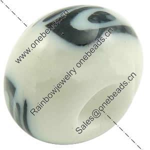 European Polymer Clay Beads, Rondelle, 10x6.5mm, Hole:Approx 4mm, Sold by PC