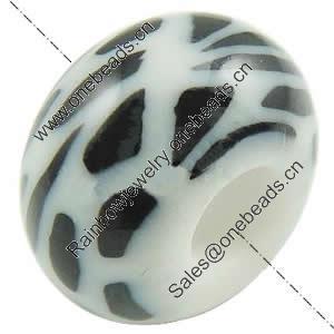 European Polymer Clay Beads, Rondelle, 10x6.5mm, Hole:Approx 4mm, Sold by PC