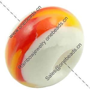 European Polymer Clay Beads, Rondelle, 10x6.5mm, Hole:Approx 4mm, Sold by PC