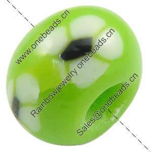 European Polymer Clay Beads, Rondelle, 10x6.5mm, Hole:Approx 4mm, Sold by PC