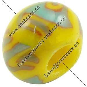 European Polymer Clay Beads, Rondelle, 10x6.5mm, Hole:Approx 4mm, Sold by PC