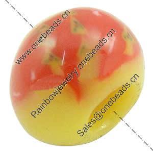 European Polymer Clay Beads, Rondelle, 10x6.5mm, Hole:Approx 4mm, Sold by PC