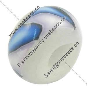 European Polymer Clay Beads, Rondelle, 10x6.5mm, Hole:Approx 4mm, Sold by PC