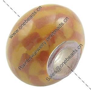 European Polymer Clay Beads, with 925 sterling silver core, Rondelle, 10x7mm, Hole:Approx 3mm, Sold by PC