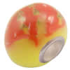 European Polymer Clay Beads, with brass core, Rondelle, 10x7mm, Hole:Approx 3mm, Sold by PC