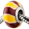 Polymer Clay Beads European, with brass core, Rondelle, 15x9mm, Hole:Approx 4-4.5mm, Sold by PC