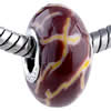 Polymer Clay Beads European, with brass core, Rondelle, 15x11mm, Hole:Approx 4-4.5mm, Sold by PC