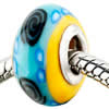 Polymer Clay Beads European, with brass core, Rondelle, 15x9mm, Hole:Approx 4-4.5mm, Sold by PC