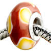 Polymer Clay Beads European, with brass core, Rondelle, 15x9mm, Hole:Approx 4-4.5mm, Sold by PC